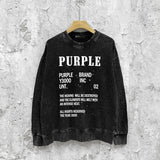 Purple Brand Distressed Sweatshirt Retro Vintage Crew Neck Sweater