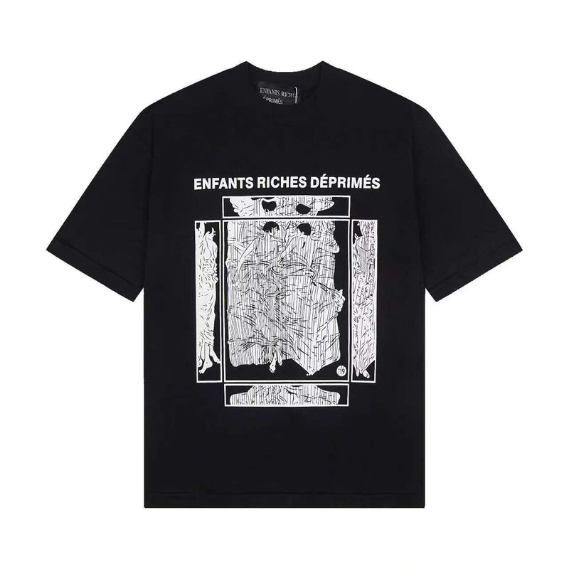 ERD T Shirts Short Sleeve Logo Cartoon Print Loose Casual