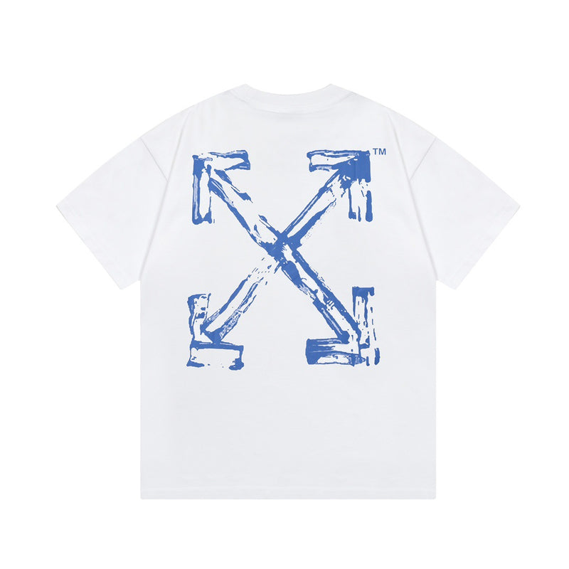 Off White T Shirts OW Graffiti Arrow Pattern Crew Neck Pullover Short Sleeves