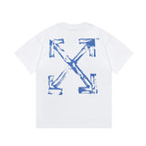 Off White T Shirts OW Graffiti Arrow Pattern Crew Neck Pullover Short Sleeves