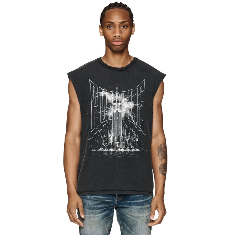Purple Brand Distressed Tank T Shirts Distressed Sleeveless T-shirt Vest
