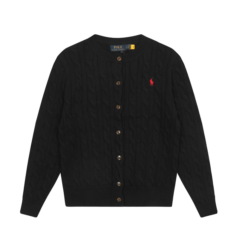 Ralph Lauren Knitted sweaters ruff pony standard twist wool crew neck knitted cardigan