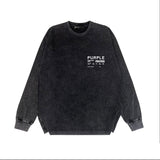 Purple Brand Distressed Long Sleeve Shirt Fashion Distressed Loose Long-sleeved Top