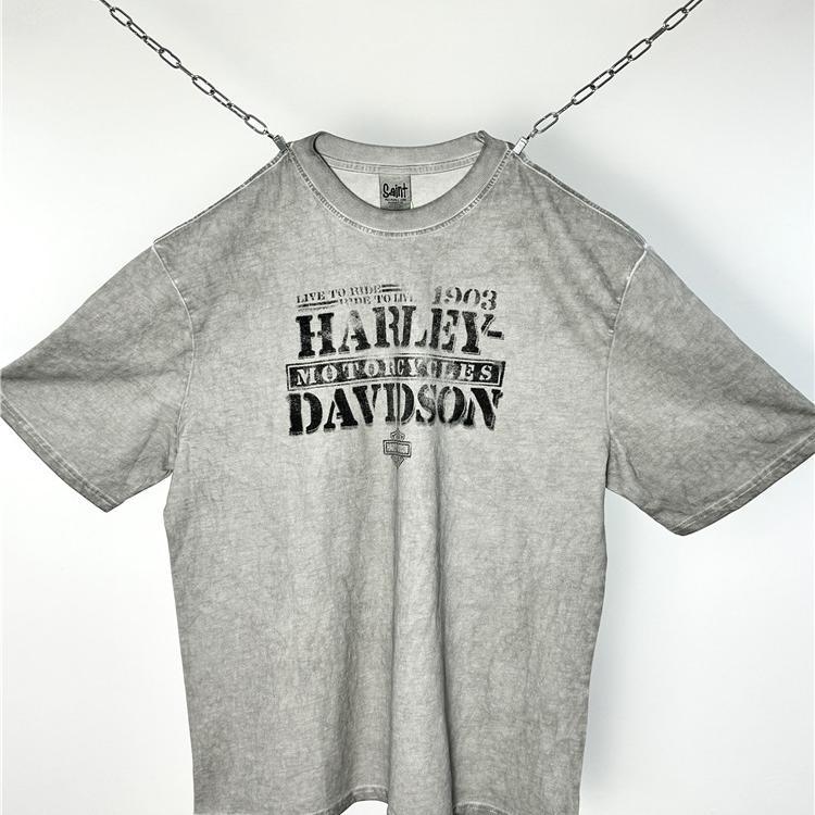 Mens Vintage T-Shirts Vtg Harley Wash Old T-Shirts