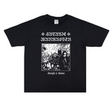 Rock Star T Shirt Satanic Warmaster Rock Band Washed Old Men and Women
