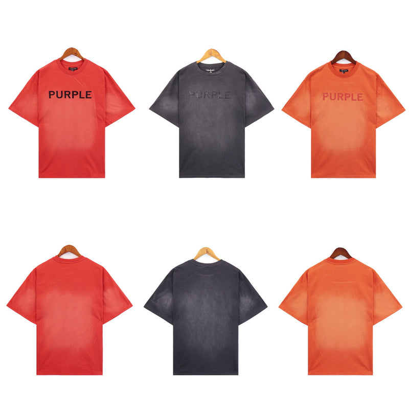 Purple Brand T Shirts Purple Micro Label Spelling Letter Short Sleeve T-Shirt