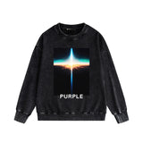 Purple Brand Distressed Sweatshirt Retro Vintage Crew Neck Sweater