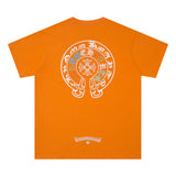 CHH Chrome Heart T Shirts Horseshoe Patch Embroidery Short Sleeve T-Shirt