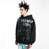 Mens Vintage T-Shirts SSSAINT LOUIS Printed wash water make old hooded jacket