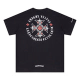 CHH Chrome Heart T Shirts Red Cross Sanskrit Letter Short Sleeve T-Shirt