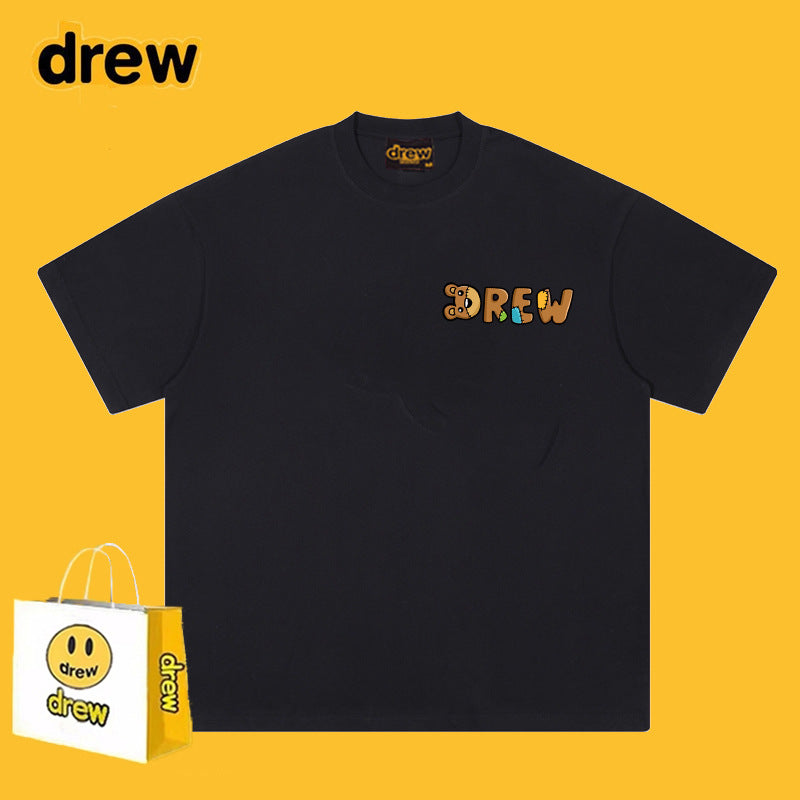 Drew T Shirts Short Sleeve Letter Cotton T-shirt Loose