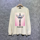 Purple Brand Long Sleeve T-Shirt Fashion Loose Long Sleeve Top