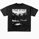 Men Vintage T-Shirts vintage Three Gods Judgment Redemption Short Sleeve FOG Washing Water Old Loose Casual