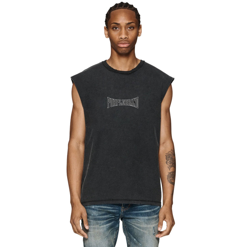 Purple Brand Distressed Tank T Shirts Distressed Sleeveless T-shirt Vest