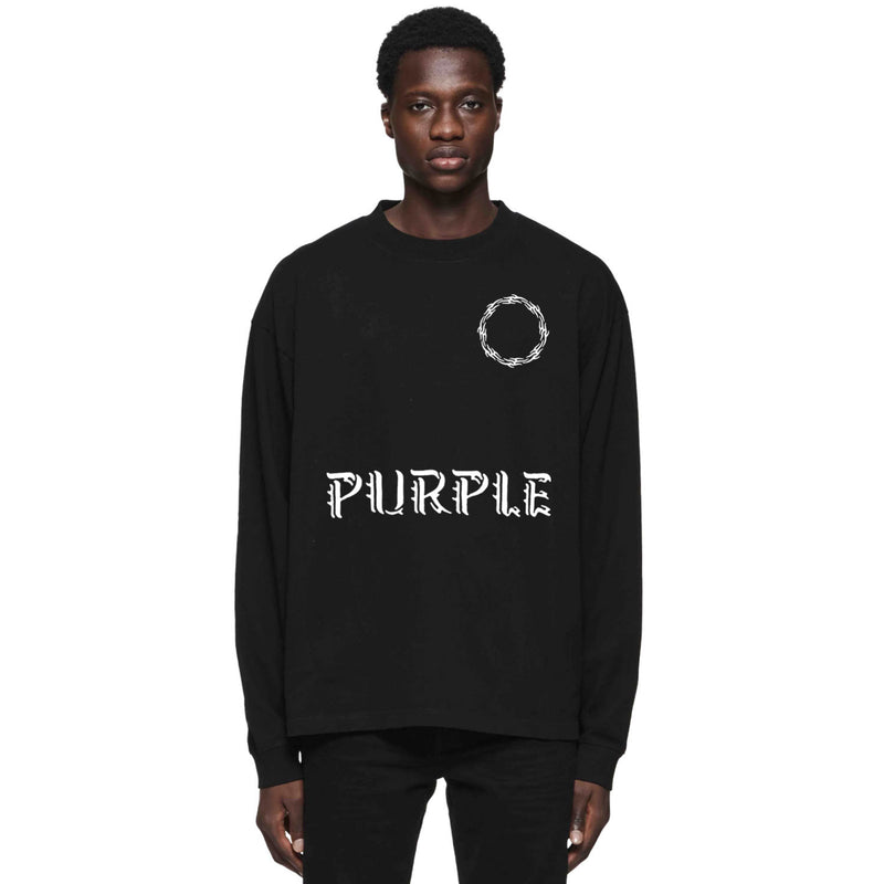 Purple Brand Distressed Long Sleeve Shirt Fashion Distressed Loose Long-sleeved Top