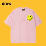 Drew T Shirts Smiley Face Print Short Sleeve Loose