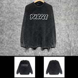 Purple Brand Distressed Long Sleeve Shirt Fashion Distressed Loose Long-sleeved Top