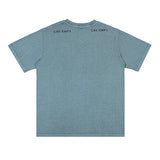 C.e t shirts embroiderletter washed batik round neck pullover short sleeve men and women