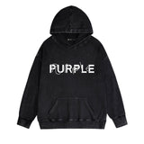 Purple Brand Distressed Hoodie Fashion Old Loose Hooded Sweater