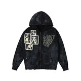 Mens Vintage T-Shirts SSSAINT LOUIS Printed wash water make old hooded jacket