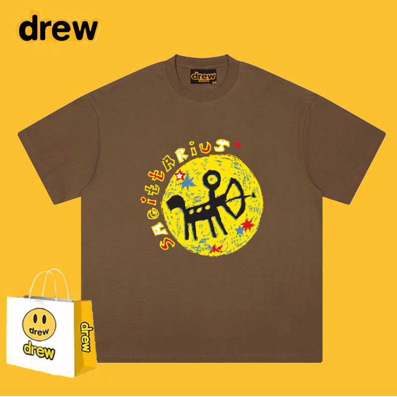 Drew T Shirts Drew Short Sleeve Smiley Face Spring and Summer