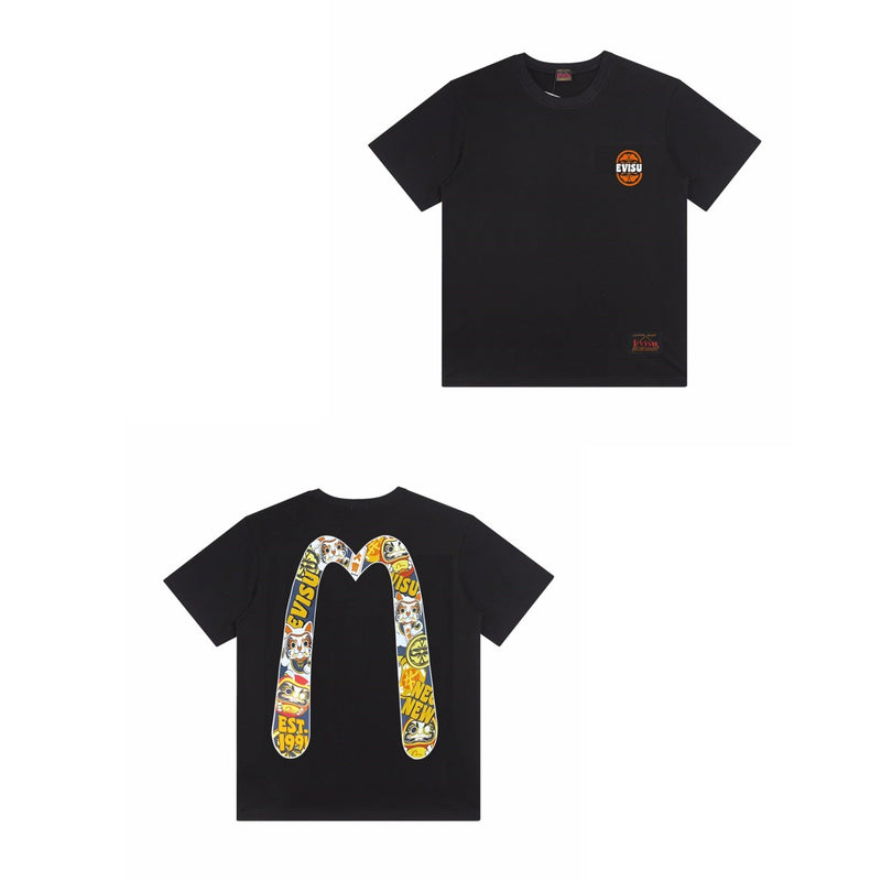 Evisu T Shirts Casual Versatile Unisex T Shirts