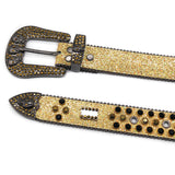Hip-hop punk rhinestone belt rhinestone ghost head punk style