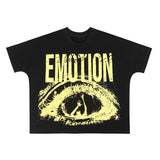 Mixed Emotion T-Shirt Crew Neck Loose Short Sleeve