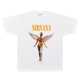 Rock Star T Shirt T-shirt Nirvana Band Rock American Style Loose Vintage Short Sleeve