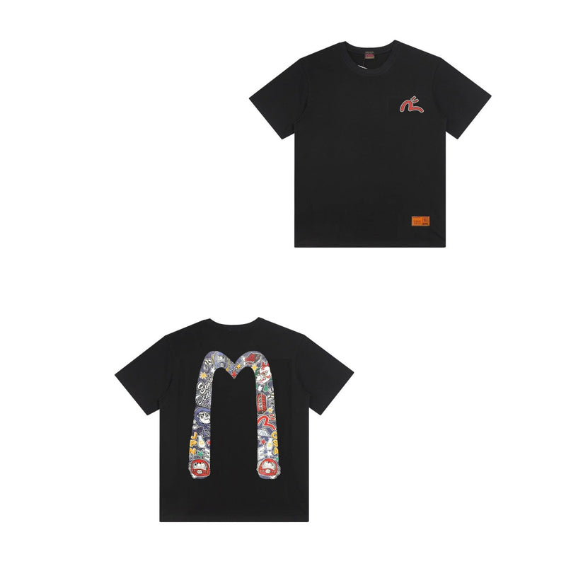 Evisu T Shirts Casual Versatile Unisex T Shirts
