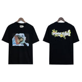 Denim Tears T Shirts Kapok T-shirt Vintage Woman Avatar Oil Painting round Neck Short Sleeve