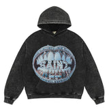 Mens Vintage T-Shirts Vintage Washed Old Hooded Print