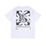 Off White T Shirts OW Dragon Arrow Pattern Crew Neck Pullover Short Sleeves