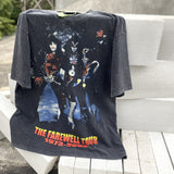 Men Vintage T-Shirts vintage Christmas Tour Kiss Band Short Sleeve Wash