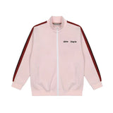 Palm Angle Sweatshirt Palm Angels Black and White Striped Stand Collar Jacket Men and Women Loose Sports