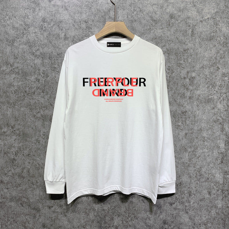 Purple Brand Long Sleeve T-Shirt Fashion Loose Long Sleeve Top