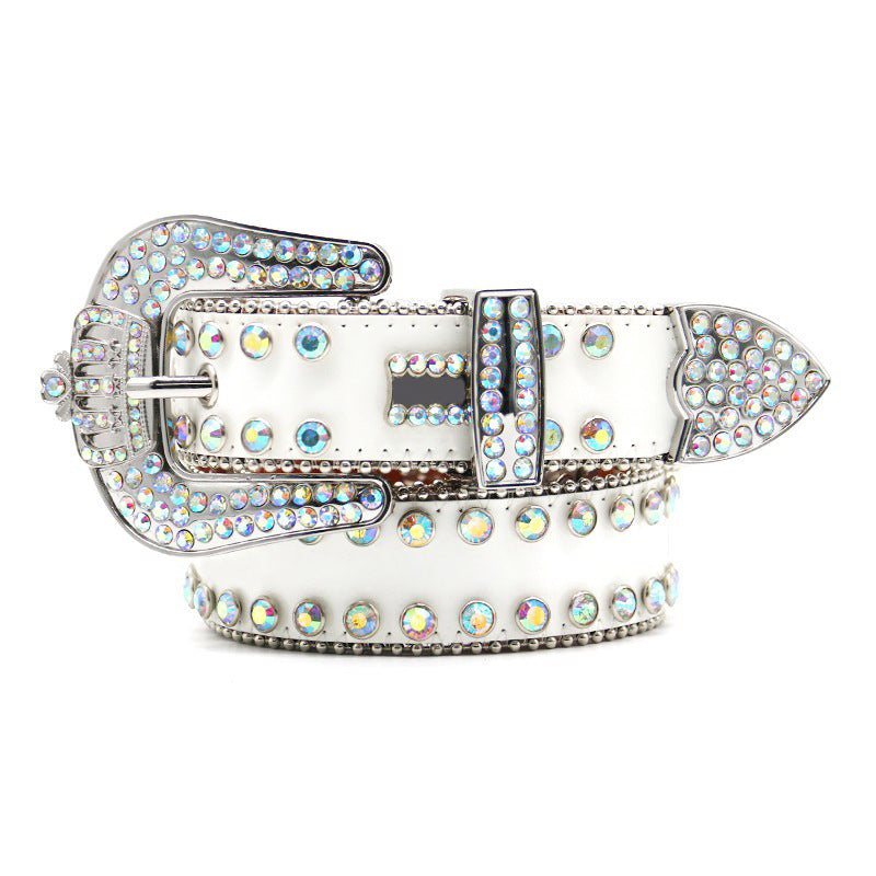 Hip-hop punk rhinestone belt rhinestone crown