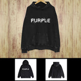Purple Brand Distressed Hoodie Fashion Old Loose Hooded Sweater