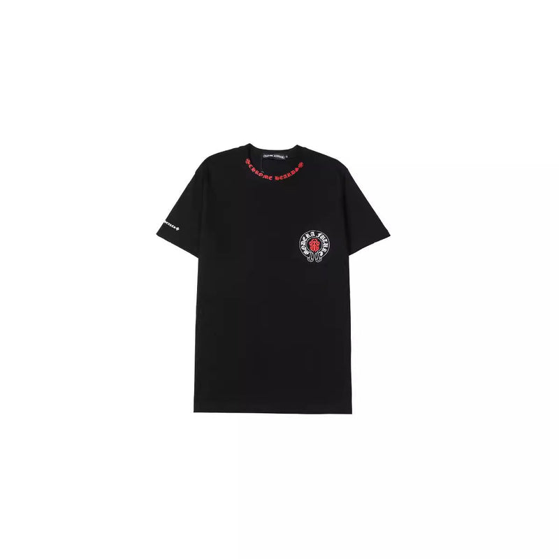 CHH Chrome Heart T Shirts Croix Cross Color Leather Printed Short Sleeve T-Shirt