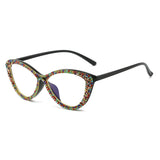 Trendy punk glasses diamond cat eyes