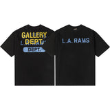 Gallery Dept T-Shirt Hand Painted Ink Splashing Alphabet Washed Retro Short Sleeve T-Shirt