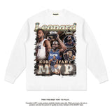 Nba Long Sleeve Shirt Long Sleeve T-shirt Worn Looking Washed-out round Neck Fashion Brand