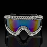 Trendy punk glasses metal chain