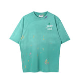 Mens Vintage T-Shirts vintage Washed Old Short Sleeves Loose Crew Neck