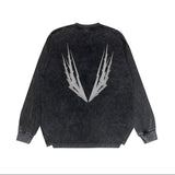 Purple Brand Distressed Long Sleeve Shirt Fashion Distressed Loose Long-sleeved Top