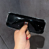 Trendy punk glasses large frame