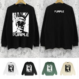 Purple Brand Long Sleeve T-Shirt Fashion Loose Long Sleeve Top