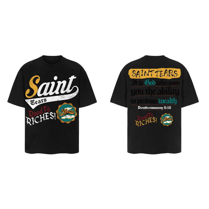 Men Vintage T-Shirts Saint Michael Tee "Road to Riches"