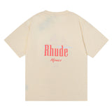 Rhude T Shirt Los Angeles RHUDE Sailing Letter Print Short Sleeve T-Shirt