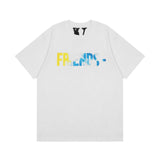 Vlone T Shirt spring and summer gradual change big V pattern